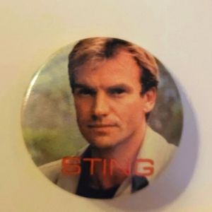 Rare Vintage Sting Pin Button 1985 1.75in